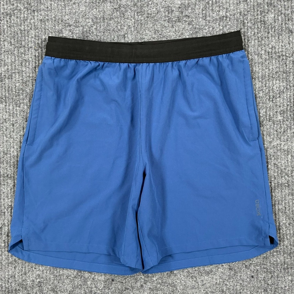 Skora Qwick-Dry Mens Running Athletic Shorts Size M Blue Lightweight Performance